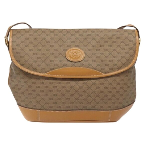GUCCI Micro GG Supreme Shoulder Bag PVC Beige Gold - Picture 2 of 16
